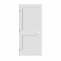 Codel Doors 32" x 80" x 1-3/8" Primed 2-Panel Interior Shaker 4-9/16" RH Prehung Door with Brushed Chrome Hinges 2868pri8402RH26D4916